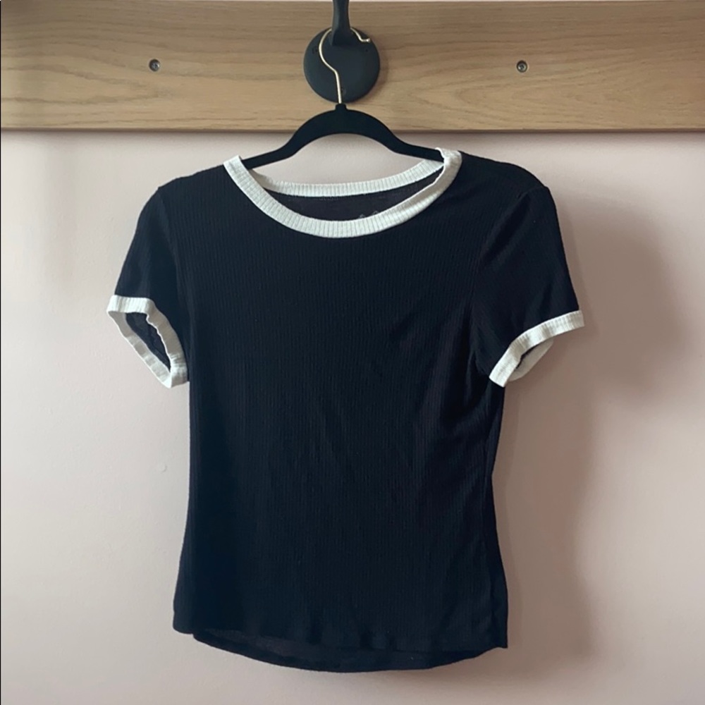 Charlotte Russe Black Ringer Tee